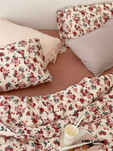 Vintage Floral Jersey Knit Bedding Set - Rust Pink